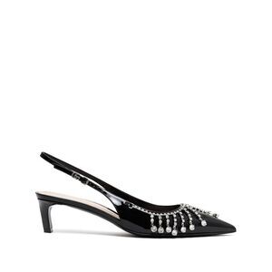 GUCCI Women's Pointed Toe Slingback Pump with Crystal Fringe Women BLACK Pumps